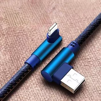 90-градусный кабель для быстрой зарядки IPhone Micro USB Type-C USB-кабель для IPhone Android 0.35M Micro USB чёрный