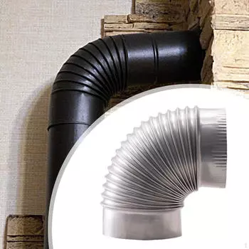 90-градусный отвод для печной трубы, адаптер для дымовой трубы, дымоход из нержавеющей стали, устойчивый к ржавчине ID 12.5cm