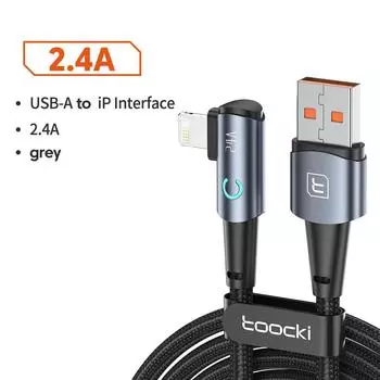 90-градусный USB-кабель для iPhone 14 13 12 11 Pro Max Pro Max 8 7 Plus 2.4A USB-кабель Lightning для iPhone iPad игровой провод 0.25m