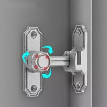 90-градусный замок для раздвижной двери из цинкового сплава с прямым углом, дверной замок с задвижкой, дверной замок для окна и двери шкафа silver-no Luminous