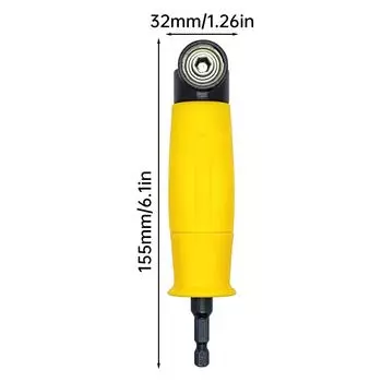 90 градусов электрическая головка для отвертки угловая шестигранная ручка-удлинитель с высоким крутящим моментом универсальная дрель отвертка головка инструмент аксессуары жёлтый
