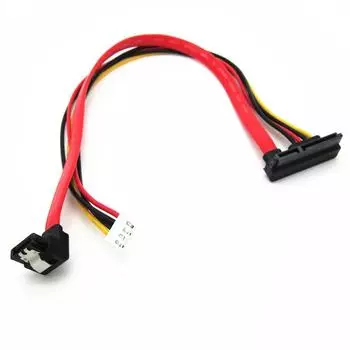90 градусов SATA 7 + 15P 22pin к SH 2.0 4pin Power HDD Кабель питания для передачи данных жесткого диска