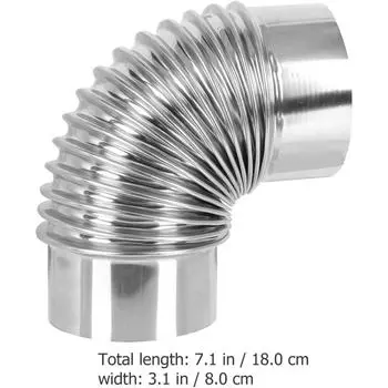 90 градусов труба печи 3 дюйма из нержавеющей стали трубы печи колено удлинитель трубы дымохода выхлопная труба для наружной дровяной печи, походной печи 8cm