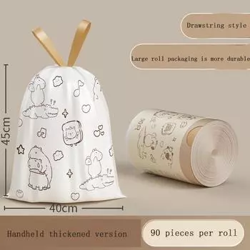90 Pcs Cartoon Print Garbage Bag Household Kitchen Large Capacity Thickened Garbage Bags Cleaning Waste Bag Plastic Bag