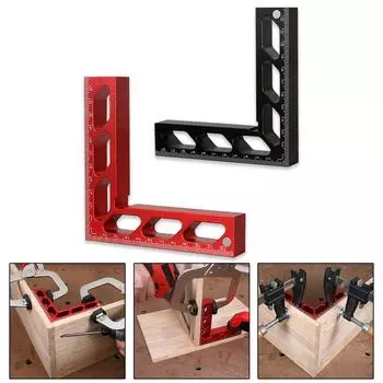 90° Прямоугольный зажим Высота линейки Приспособление для деревообработки Линейка Инструмент для разметки кромок L-образный блок Вспомогательный измерительный прибор Прецизионный инструмент красный
