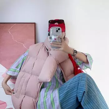 90 пуховый жилет короткий 2024 осень новый утолщенный пушистый белый утиный пуховый шарф жилет верхняя одежда для женщин average size within 75kg