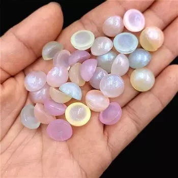 90 шт. 10 мм/12 мм круглые DIY ювелирные аксессуары патч модные бусины без пор полукруг тонкий мерцающий акриловый браслет изготовление ожерелья 10mm фиолетовый