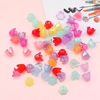 90 шт. акриловые бусины в виде колокольчика и орхидеи, цветок, подвеска для DIY, ожерелье, браслет, серьги, изготовление ювелирных изделий, аксессуары для рукоделия