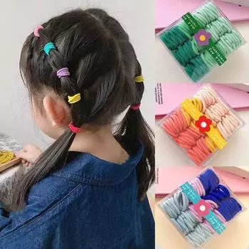 90 шт., детские базовые эластичные ленты для волос для детей, модные красочные держатели для хвоста, петли для волос, веревки для волос, головные уборы, аксессуары для волос
