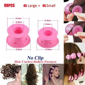 90 шт DIY силиконовые бигуди набор набор мягкие ролики для ухода за волосами без тепла розовый