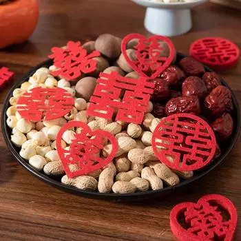 90 шт., двойное украшение для счастья, изысканный привлекательный полый счастливый дизайн персонажей, свадебный орнамент, товары для вечеринок A