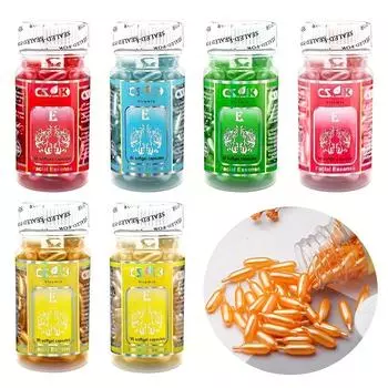 90 шт./компл. витамин Е, капсула, эссенция, масло, коллаген, эссенция, крем, увлажняющий, уменьшает/уменьшает внешний вид или признаки старения, сыворотка для ухода за кожей 90pcs/bottle розовый