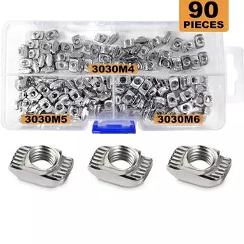 90 шт. Установка Т-образной гайки для оконного профиля для дома, для скольжения к крепежной гайке, доступно в трех моделях и размерах M4M5M6