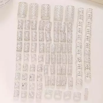 90 шт. Золотые аксессуары для дредов, локов, для плетения волос, украшения для косичек, кольца для волос для женщин и девочек, регулируемые манжеты