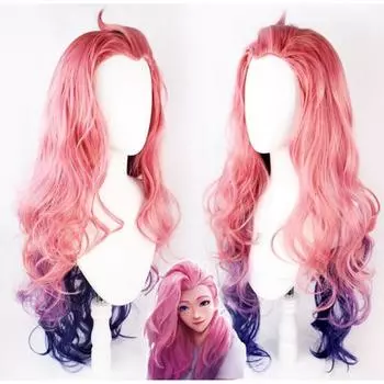 90 см аниме косплей серафина хвостик парик косплей костюм KDA термостойкие синтетические волосы женские парики для Хэллоуина One Size розовый