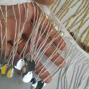 90 см блестки бисер кисточка бахрома кружевная отделка лента для шитья латиноамериканских платьев сценическая одежда шторы украшения DIY аксессуары