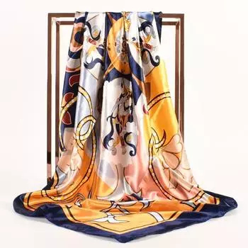 90 см большой квадратный шарф для весенней и летней моды, универсальный и стильный, принтованный шелковый шарф для женского украшения, в паре с шалью 90cm*90cm красный