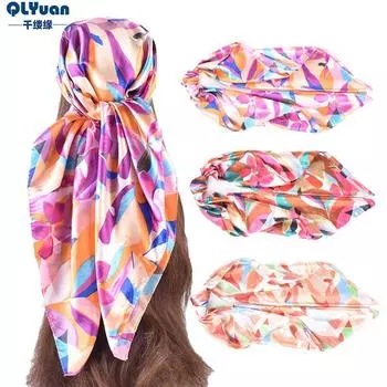 90 см большой квадратный шарф для весенней и летней моды, универсальный и стильный, принтованный шелковый шарф для женского украшения, в паре с шалью 90cm*90cm розы красного