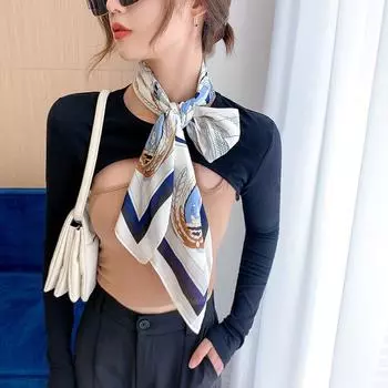 90 см квадратный большой квадратный шарф Four Seasons, роскошная декоративная рубашка, профессиональный платок, повязка на голову, солнцезащитный платок 90CM