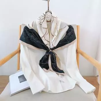 90 см квадратный большой квадратный шарф Four Seasons, роскошная декоративная рубашка, профессиональный платок, повязка на голову, солнцезащитный платок 90*90cm