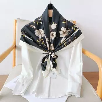90 см квадратный большой квадратный шарф Four Seasons, роскошная декоративная рубашка, профессиональный платок, повязка на голову, солнцезащитный платок 90*90cm