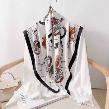 90 см квадратный большой квадратный шарф Four Seasons, роскошная декоративная рубашка, профессиональный платок, повязка на голову, солнцезащитный платок 90*90cm