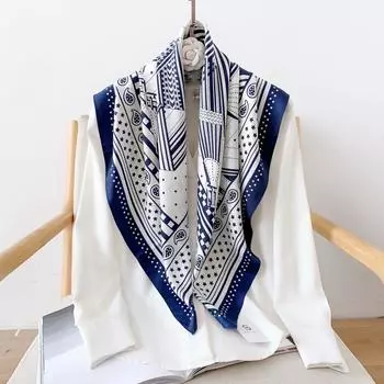 90 см квадратный большой квадратный шарф Four Seasons, роскошная декоративная рубашка, профессиональный платок, повязка на голову, солнцезащитный платок 90*90cm