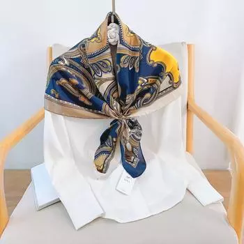 90 см квадратный большой квадратный шарф Four Seasons, роскошная декоративная рубашка, профессиональный платок, повязка на голову, солнцезащитный платок 90*90cm