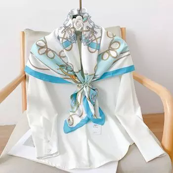 90 см квадратный большой квадратный шарф Four Seasons, роскошная декоративная рубашка, профессиональный платок, повязка на голову, солнцезащитный платок 90*90cm