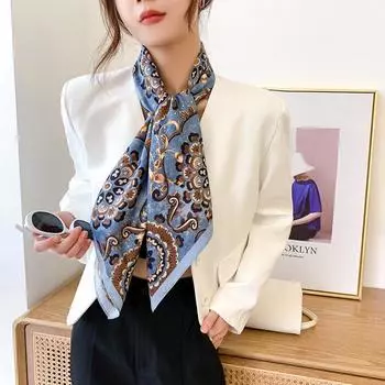 90 см квадратный большой квадратный шарф Four Seasons, роскошная декоративная рубашка, профессиональный платок, повязка на голову, солнцезащитный платок 90*90cm