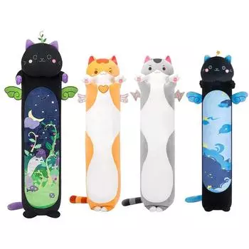 90 см милая плюшевая кукла-кошка, мягкая плюшевая игрушка, котенок, длинная броска, кукла-животное, игрушка в подарок для 50cm чёрный