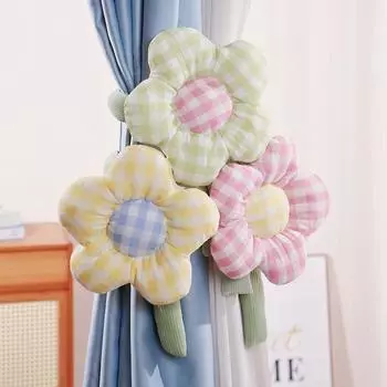 90 см Мультяшные бытовые игрушки Многофункциональные решетки Подсолнухи Мягкие растения Детская кровать Декор Украшение комнаты Шторы Пряжка Подарки 90cm розовый