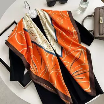 90 см новый модный уличный универсальный платок для осени и зимы простой большой квадратный шарф искусственный шелковый шарф для женщин 90*90cm