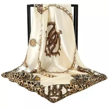 90 см шарфы квадратный атласный украшенный цветочным принтом шаль женский шейный шарф модные аксессуары