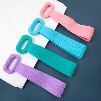 90 см силиконовая щетка для тела скраб отшелушивающий скраб для спины банный пояс массажный для мужчин и женщин 90 см длинная длина фиолетовый