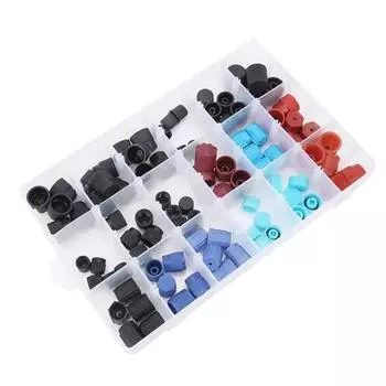 90Pcs/Set Car Auto A/C R134a R12 High Low Side AC Valve Core Dust Caps Set