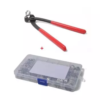 90PCS Single Ear Clamp Hose Clamp + Clamp Pliers Stainless Steel Hydraulic Hose Clamps Air W Ear Clamp Pincer