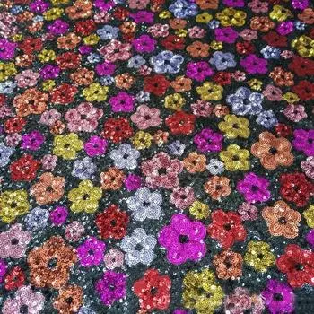 90см/лот 1,2м шириной Ткань с вышивкой пайетками и бисером «Цветы сливы», женская свадебная одежда для выступлений, обувной материал, сумка, модная ткань L 90cm*W 1.2m красный