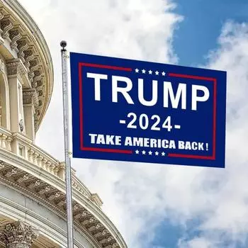 90x150 см 2024 Флаг Keep Great Флаг Большой Аккуратно Сшитый Синий Президент США синий