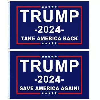 90x150 см. Флаг с рисунком Трампа. Устойчив к выцветанию. Для использования в помещении и на открытом воздухе. TAKE AMERICA BACK