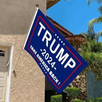 90x150 см флаг Трампа 2024 года, держите Америку великой, флаг Трампа, большой аккуратно сшитый синий флаг кампании президента США синий