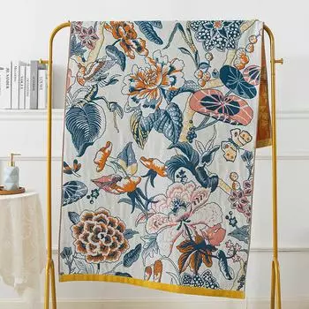 90x180 см Большое банное полотенце с цветочным узором 100% чистый хлопок марля увеличенное и утолщенное банное полотенце дорожная шаль офис обеденный перерыв одеяло диванное полотенце