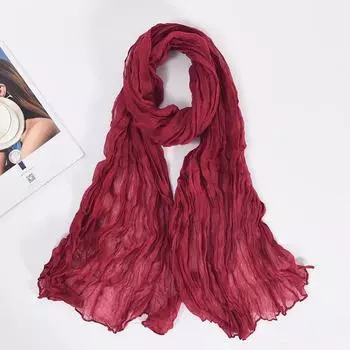 90x180см Женский хлопково-льняной шарф-шаль хиджаб мусульманский длинный платок шарфы головные уборы однотонные шарфы женский простой головной платок