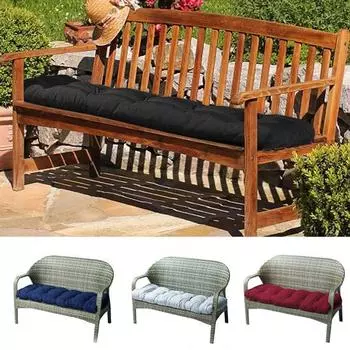 90x50 см уличная подушка для скамейки, хлопковая высокоэластичная нескользящая прямоугольная однотонная мягкая утолщенная подушка для шезлонга, садовая патио, мебель, коврик для сиденья, чехол красный