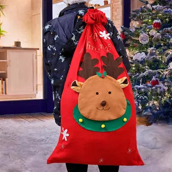 90x60 см рождественская сумка для подарков на шнурке 35,4x23,6 дюйма легкая для упаковки подарков рождественское хранение Reindeer