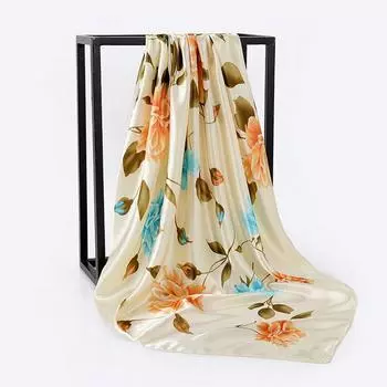 90X90CM Женский шарф с точечным принтом Модный женский многоцелевой платок в стиле ретро