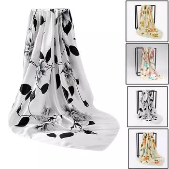 90X90CM Женский шарф с точечным принтом Модный женский многоцелевой платок в стиле ретро