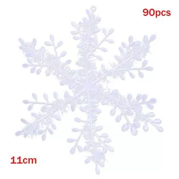 90x Белые рождественские подвесные снежинки для украшения окон, подарки на рождественскую вечеринку 90PCS