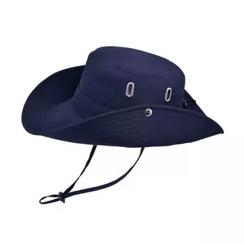 9204 Summer Hat Sun-Proof and Breathable Sun Hat Outdoor Fishing Men Solid Color Fisherman Hat Big Brim Travel Girl s Cap Navy