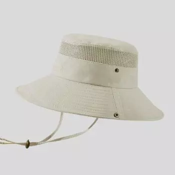 9213 Summer Fisherman Hat Men s Pure Color Sun Hat with Wide Brim Outdoor Mountaineering Sun Protective Sun Hat Men Tourist Hat Beige